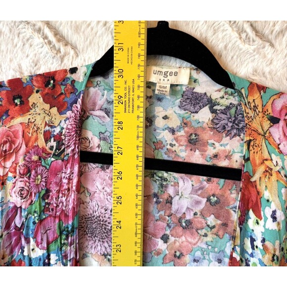 Umgee Kimono Size S/M Floral Lightweight Colorful Flowy Oversized Open Coverup - Picture 6 of 8